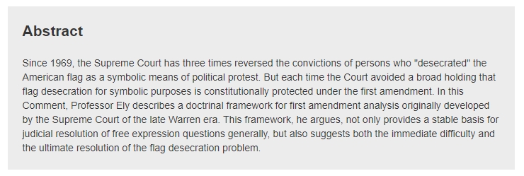 Flag desecration and the constitution
