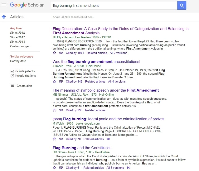 Google Flag Burning 1st Amendment