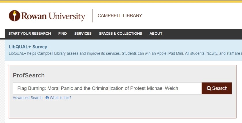 Prof Search Criminalization of Protest